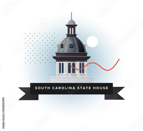columbia South Carolina State House - Stock Illustration as EPS 10 File