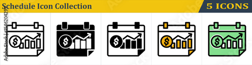 Schedule Icon Collection With 5 Style Icon (Outline, Solid, Mixed, Outline Color Lineal and Solid Color Lineal) 