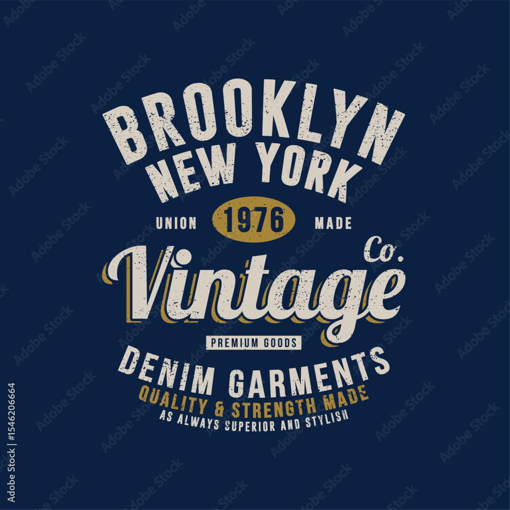 Fototapeta premium vintage style textile print design as vector with typo