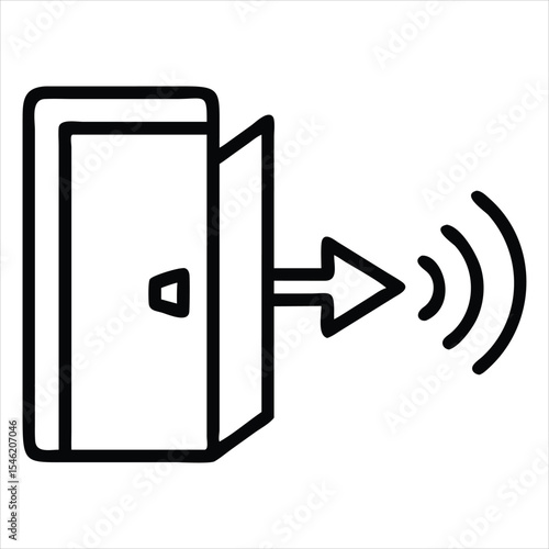 Wireless door access icon graphic isolated on white background