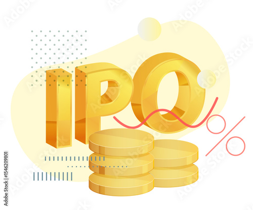 IPO Initial Public Offering - Stock Illustration