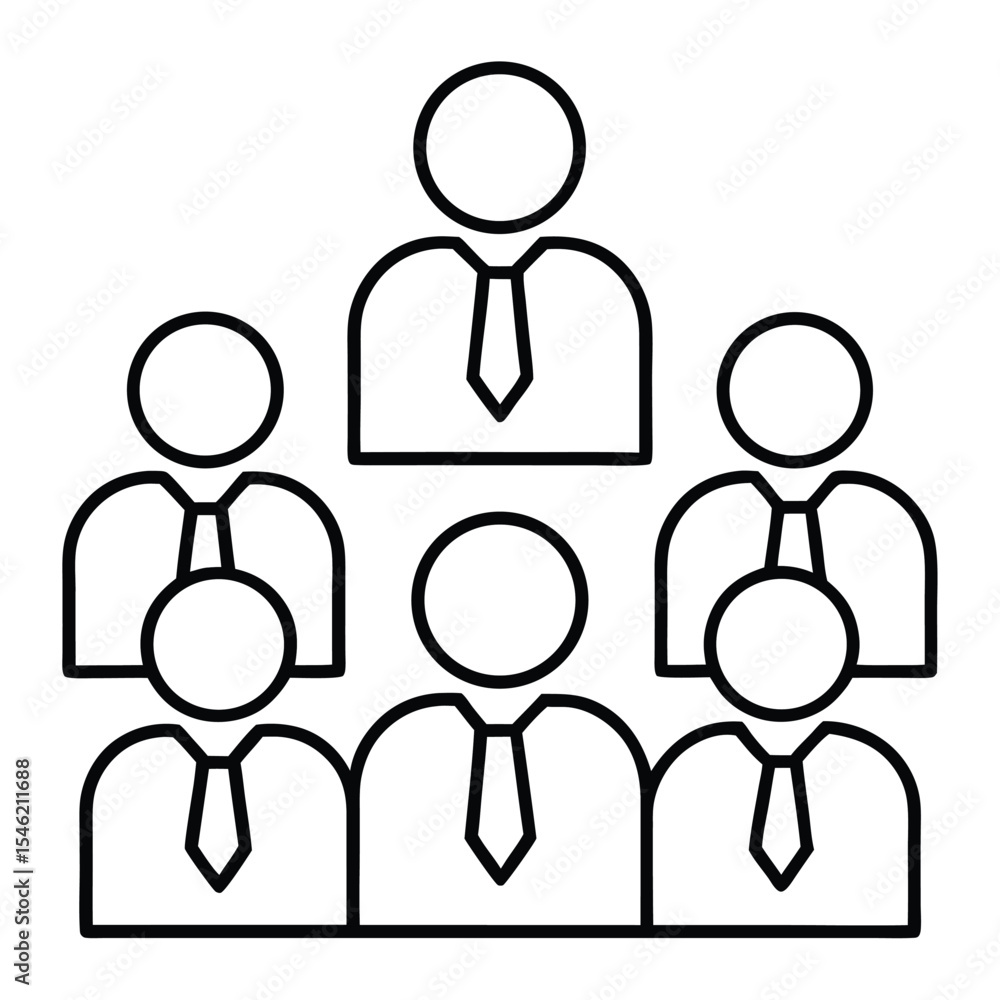 Generate 30 outline icons for human resources and team management, maintaining the clean, flat look. Generate 30 outline icons for human resources and team management, maintaining the clean, flat look.