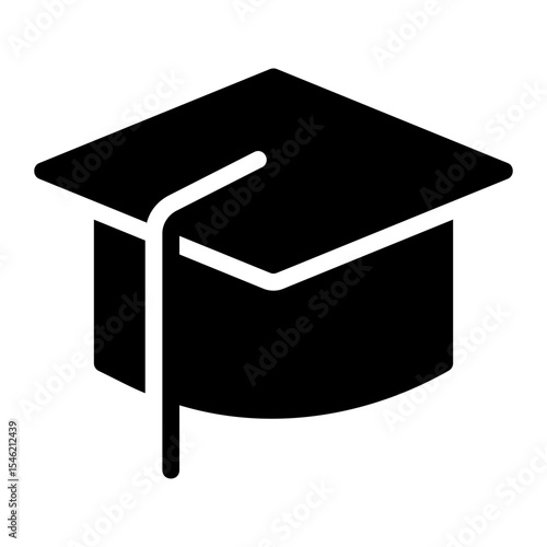 graduation hat glyph icon