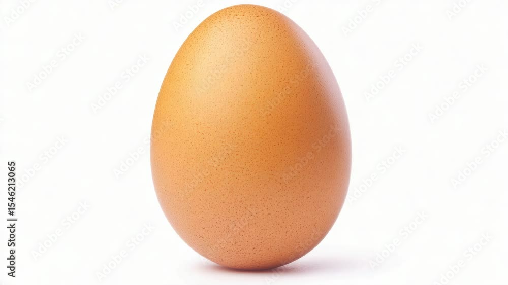 A single brown egg sitting on a clean white surface A single brown egg sitting on a clean white surface