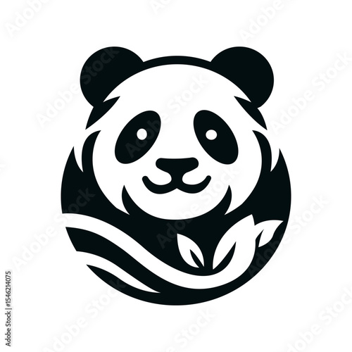 Panda Bear black logo cut smolt desing typ