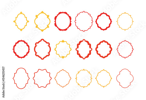 Vector set of vintage frames, illustration