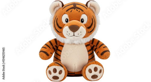 Isolated Plush Tiger Toy