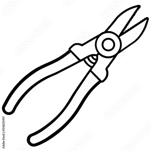 Precision Wire Cutter Line Art Illustration
