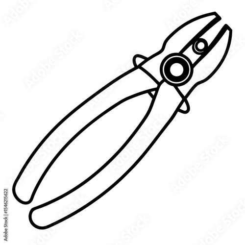 Precision Wire Cutter Line Art Illustration
