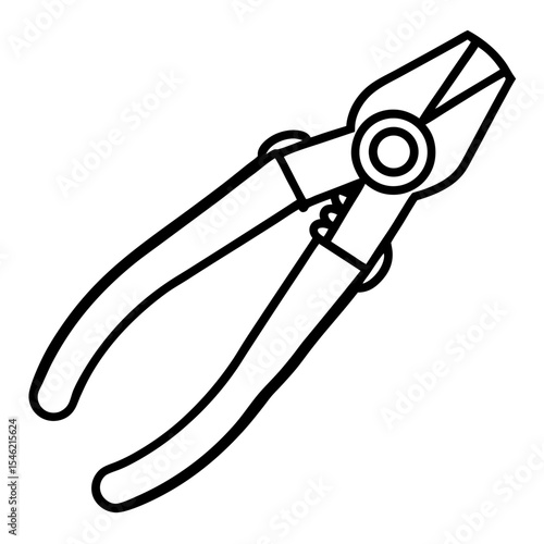 Precision Wire Cutter Line Art Illustration