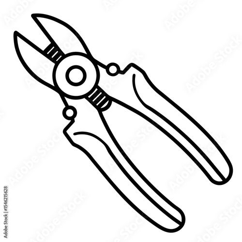 Precision Wire Cutter Line Art Illustration