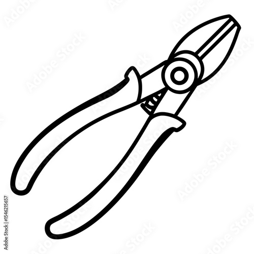 Precision Wire Cutter Line Art Illustration