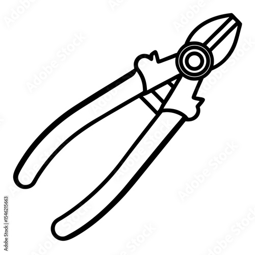 Precision Wire Cutter Line Art Illustration