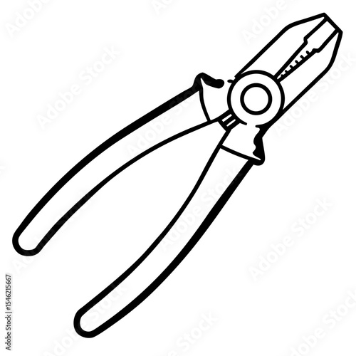 Precision Wire Cutter Line Art Illustration