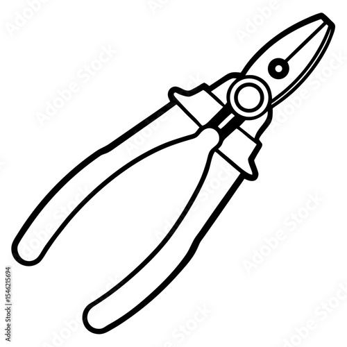 Precision Wire Cutter Line Art Illustration
