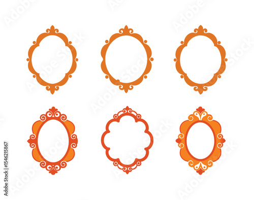 Set of vintage frames, illustration, graphic