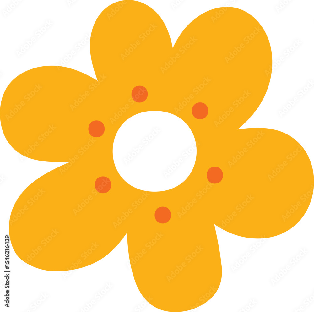 Obraz premium cute hand draw cartoon orange flower icon