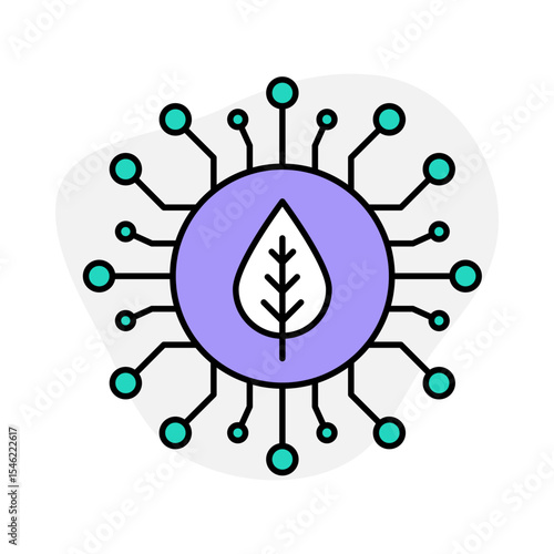 Vector Icon of Digital Ecosystem – Representing Interconnected Digital Platforms, Collaborative Tools, and Smart Network Integration in Modern Technology