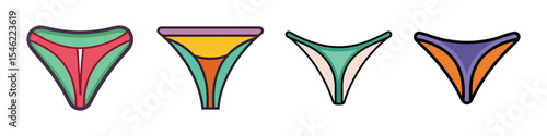Thong Flat Illustration in Simple Minimalist Flat Style