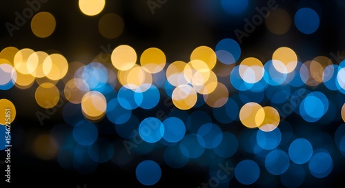 Bokeh, Lights, Abstract, Abstract Blue and Gold Bokeh Lights