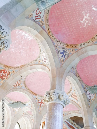 Historic Columns and Mosaic Arches – Sant Pau Interior