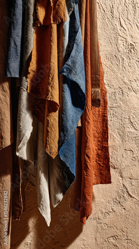 Washed Denim and Neutral Fabric Swatches