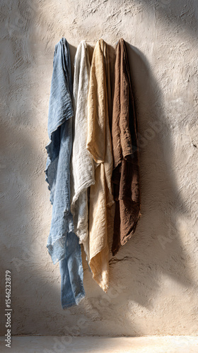 Washed Denim and Neutral Fabric Swatches