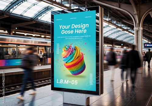 Train Station Billboard Mockup