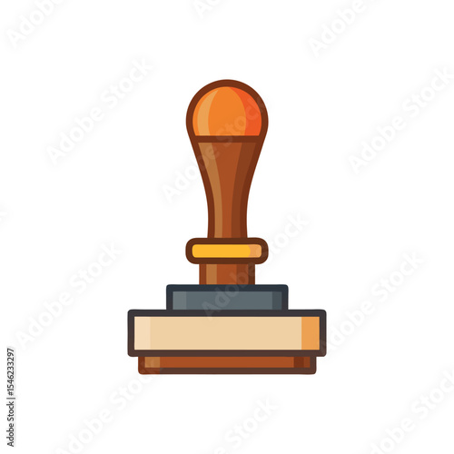 Flat and Minimal Wooden tamper icon vector illustration isolated on white background 