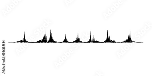 Abstract distorted Black Sound Wave Art