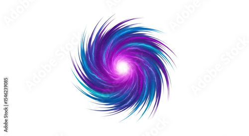 Galactic spiral nebula 3d rendered isolated on transparent background