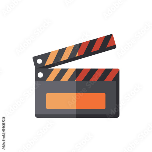 Flat and Minimal movie clapper board icon vector illustration isolated on white background 