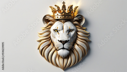 Lion king crown gold majestic animal feline predator strength power regal royalty golden beast