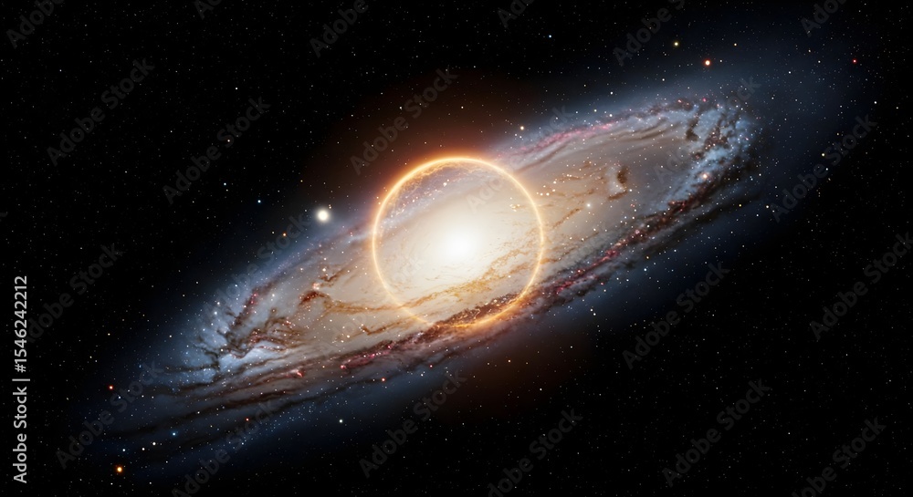 Naklejka premium Galaxy, Space, Cosmos, Celestial Ring Galaxy