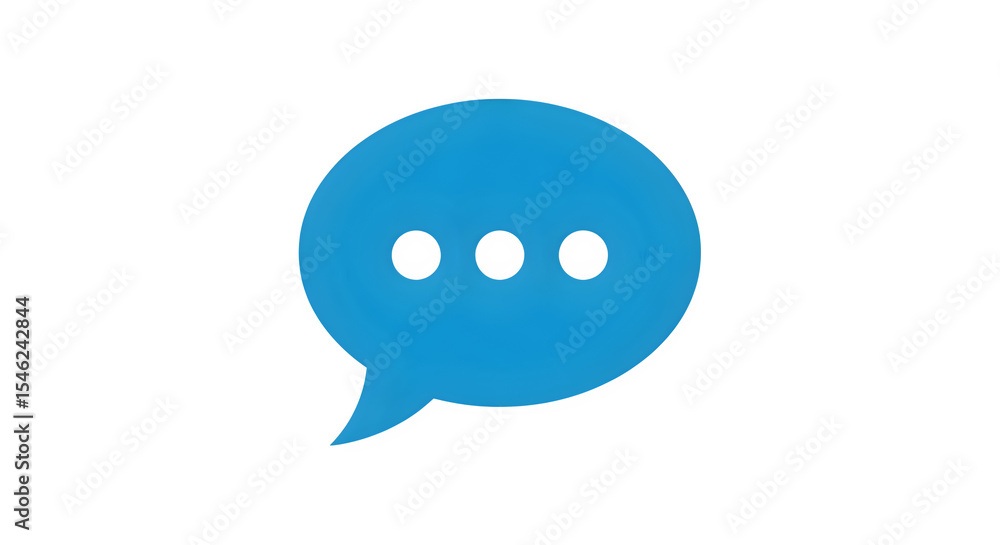 Blue speech bubble with ellipsis isolated on transparent background Blue speech bubble with ellipsis isolated on transparent background