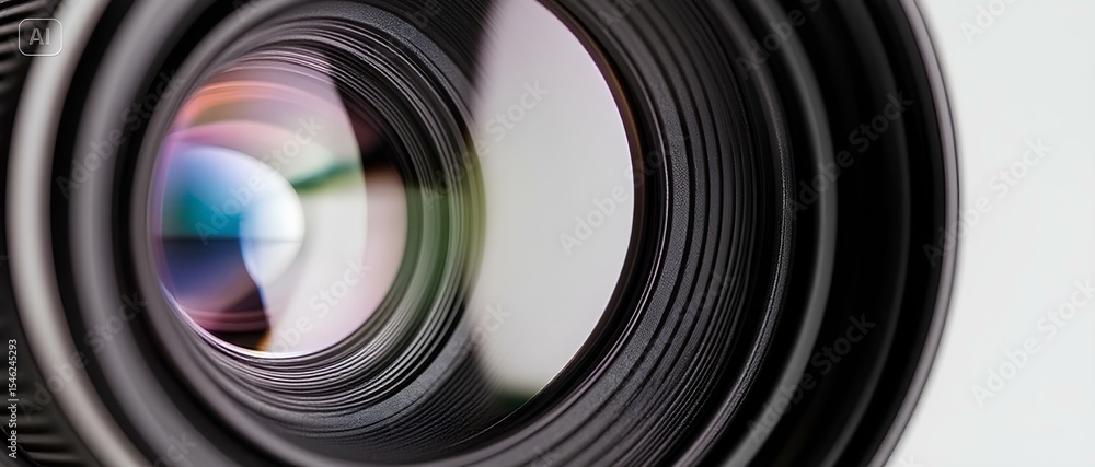 Close-up of a Digital Camera. Professional Black SLR Lens for Photography & Video, Bright Blurred Bokeh Background Close-up of a Digital Camera. Professional Black SLR Lens for Photography & Video, Bright Blurred Bokeh Background