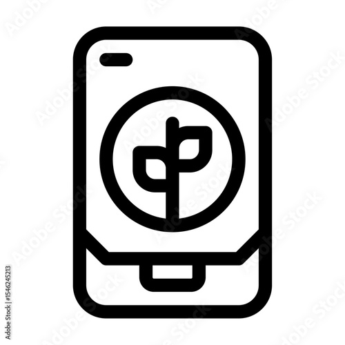 icono de teléfono con app ecológica. tecnología verde, acceso digital a soluciones sostenibles y conciencia ambiental. Ilustración vectorial