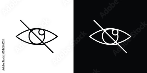 Blindness icon in black. flat graphic vector icon