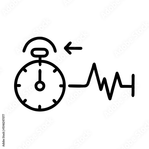 Stopwatch icon indicating time management and heartbeat monitoring  