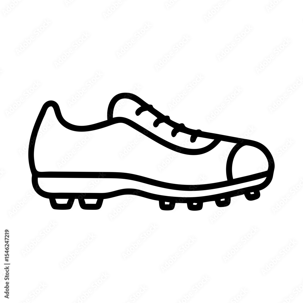 Soccer cleat illustration in minimalist line art style Soccer cleat illustration in minimalist line art style