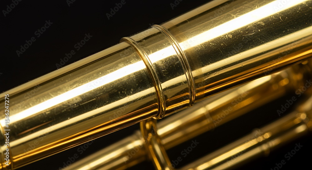 Naklejka premium Close-up of a Gleaming Brass Tuba, Musical Instrument Detail