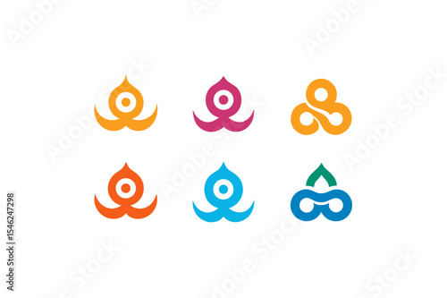  different om symbol icon sets on white 