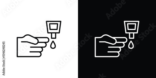 Blood sugar test icon in black. flat graphic vector icon