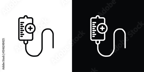 Blood transfusion icon in black. flat graphic vector icon