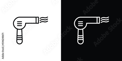 Blow dryer icon in black. flat graphic vector icon