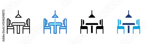 Dining Table icon Multi Style Vector Illustration 