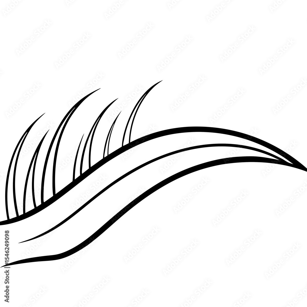 Elegant Grass Slope Line Art Elegant Grass Slope Line Art