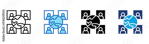 Social Network icon Multi Style Vector Illustration 