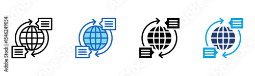 Global Communication icon Multi Style Vector Illustration 