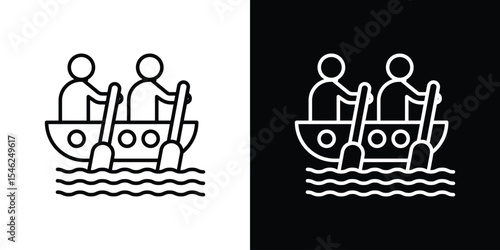 Boat race icon in black. flat graphic vector icon